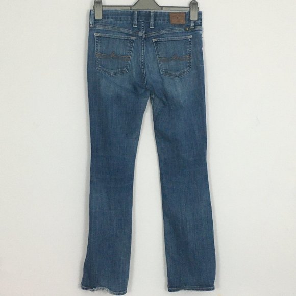 Lucky Brand Womens 4/27 The Sweet Jean Boot Embroidered Cotton Blend Medium Wash - Picture 4 of 12